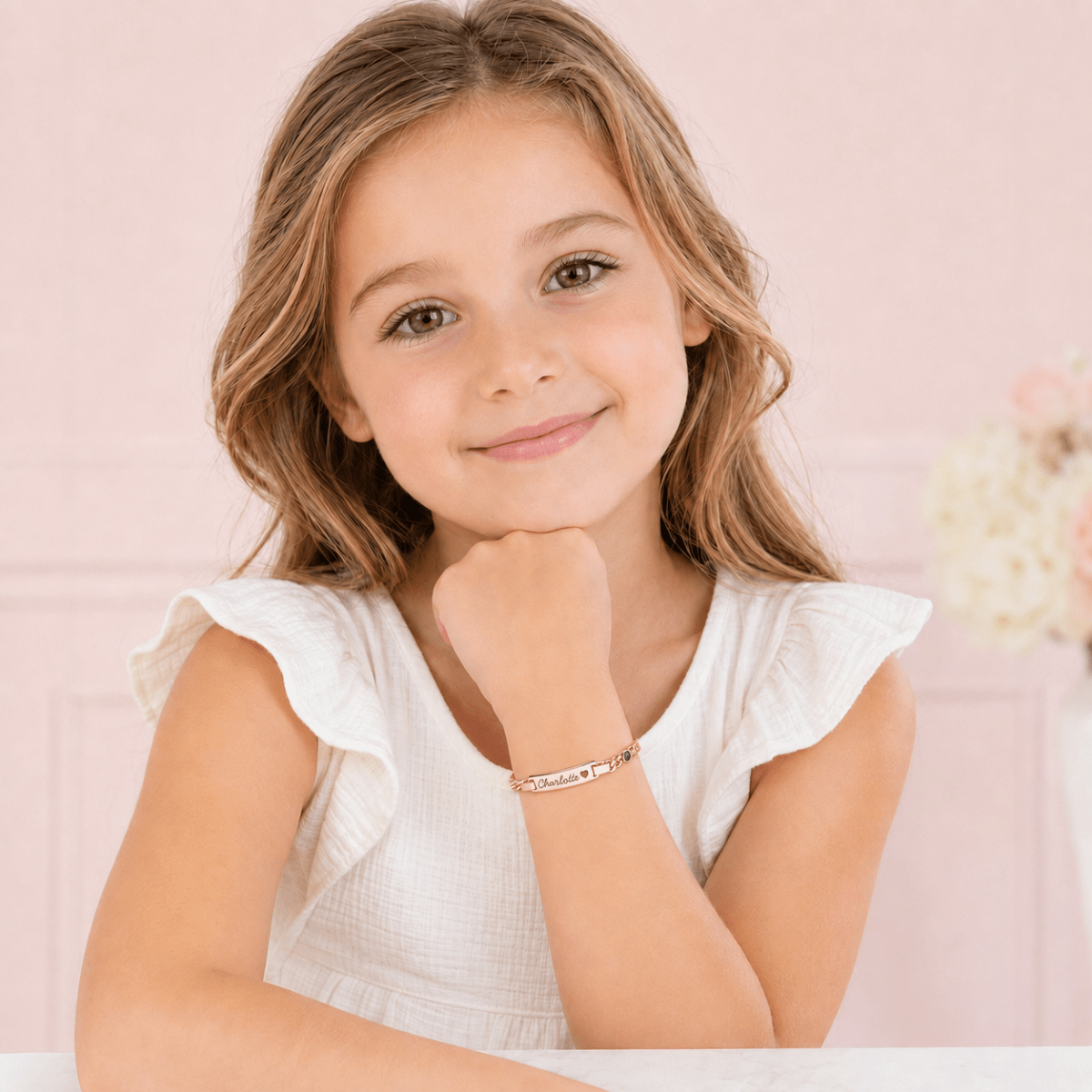 Boy And Girl's Birthstone Name Bracelet - Glaxias