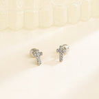 Children Cubic Zirconia Cross Earrings - Glaxias