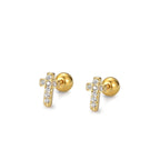 Children Cubic Zirconia Cross Earrings - Glaxias