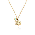 Children's Birth Flower Birthstone Necklace - Glaxias