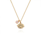 Children's Birth Flower Birthstone Necklace - Glaxias