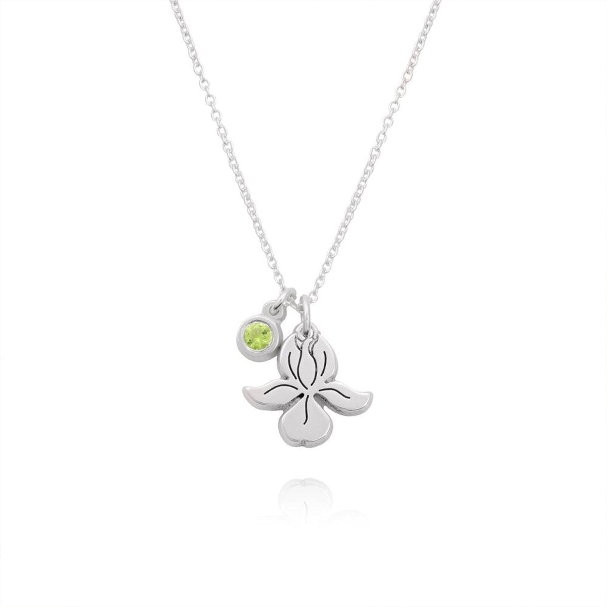 Children's Birth Flower Birthstone Necklace - Glaxias