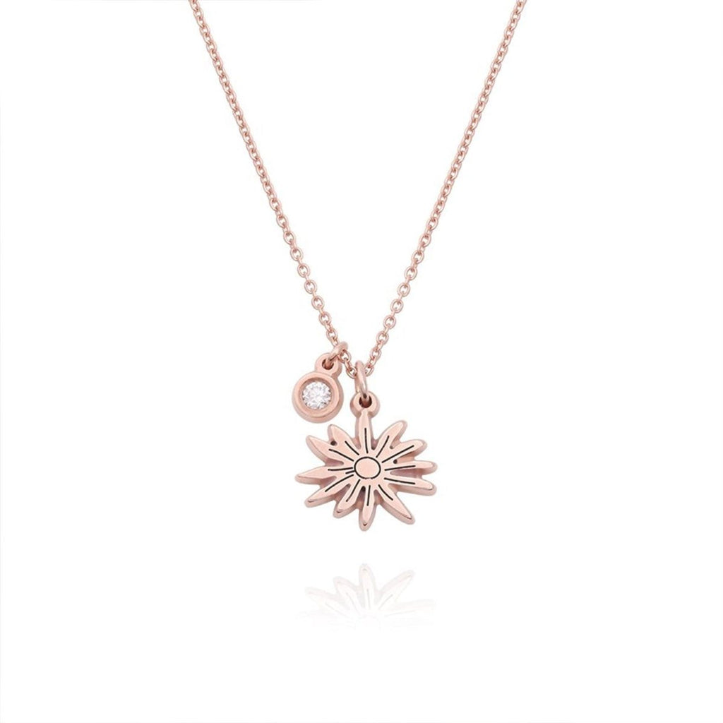 Children's Birth Flower Birthstone Necklace - Glaxias