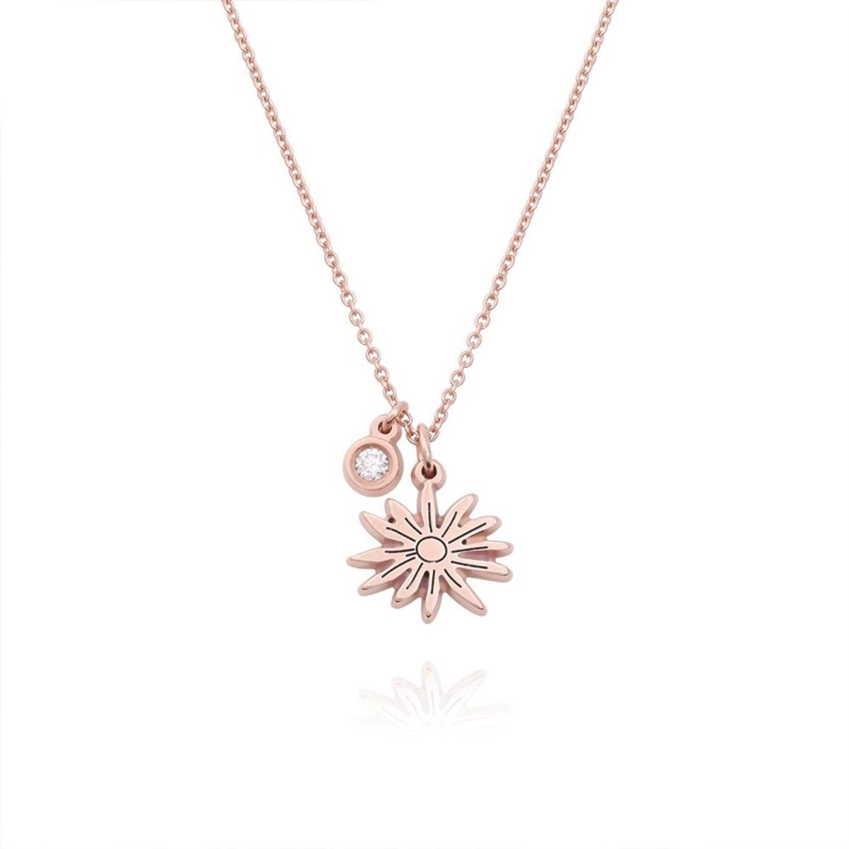 Children's Birth Flower Birthstone Necklace - Glaxias