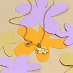 Children's Birth Flower Birthstone Necklace - Glaxias