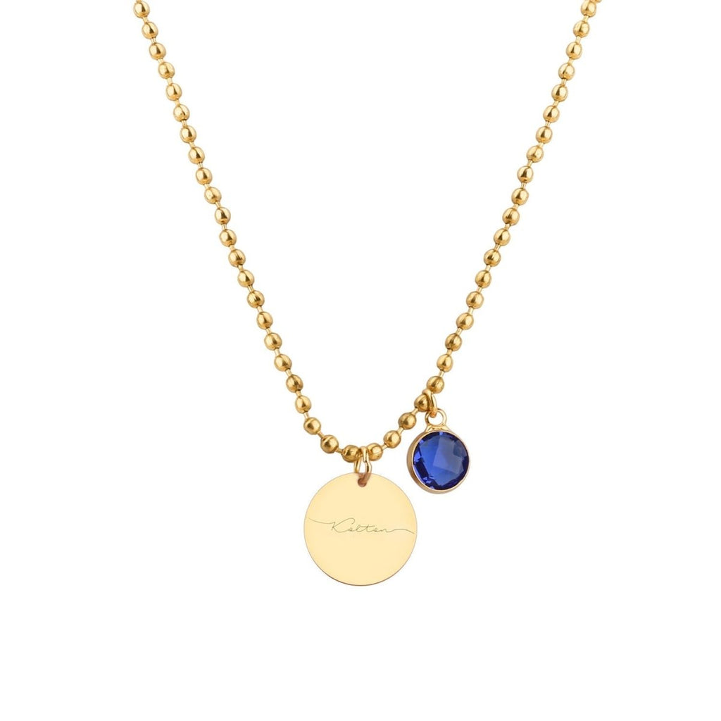 Childrens Birthstone Engravable Necklace - Glaxias
