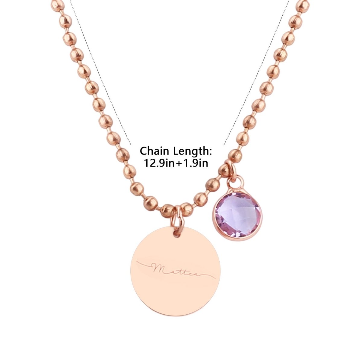 Childrens Birthstone Engravable Necklace - Glaxias
