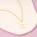 Children's Flower Engraved Name Necklace - Glaxias
