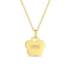 Children's Flower Engraved Name Necklace - Glaxias