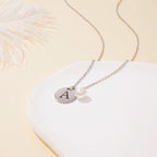 Childrens Initial Disc Necklace - Glaxias