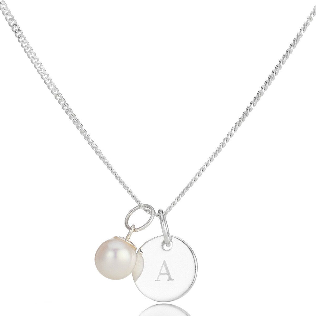 Childrens Initial Disc Necklace - Glaxias