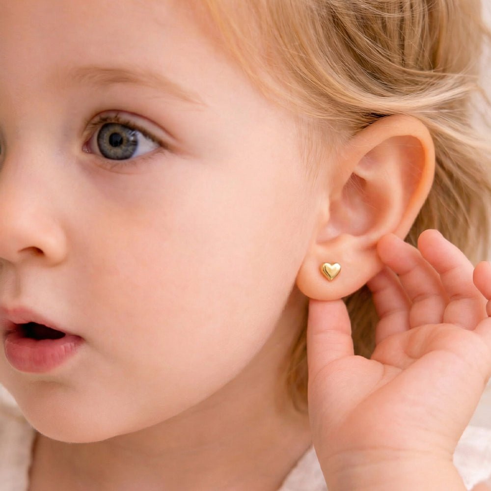 Children's Tiny Heart Stud Earrings - Glaxias