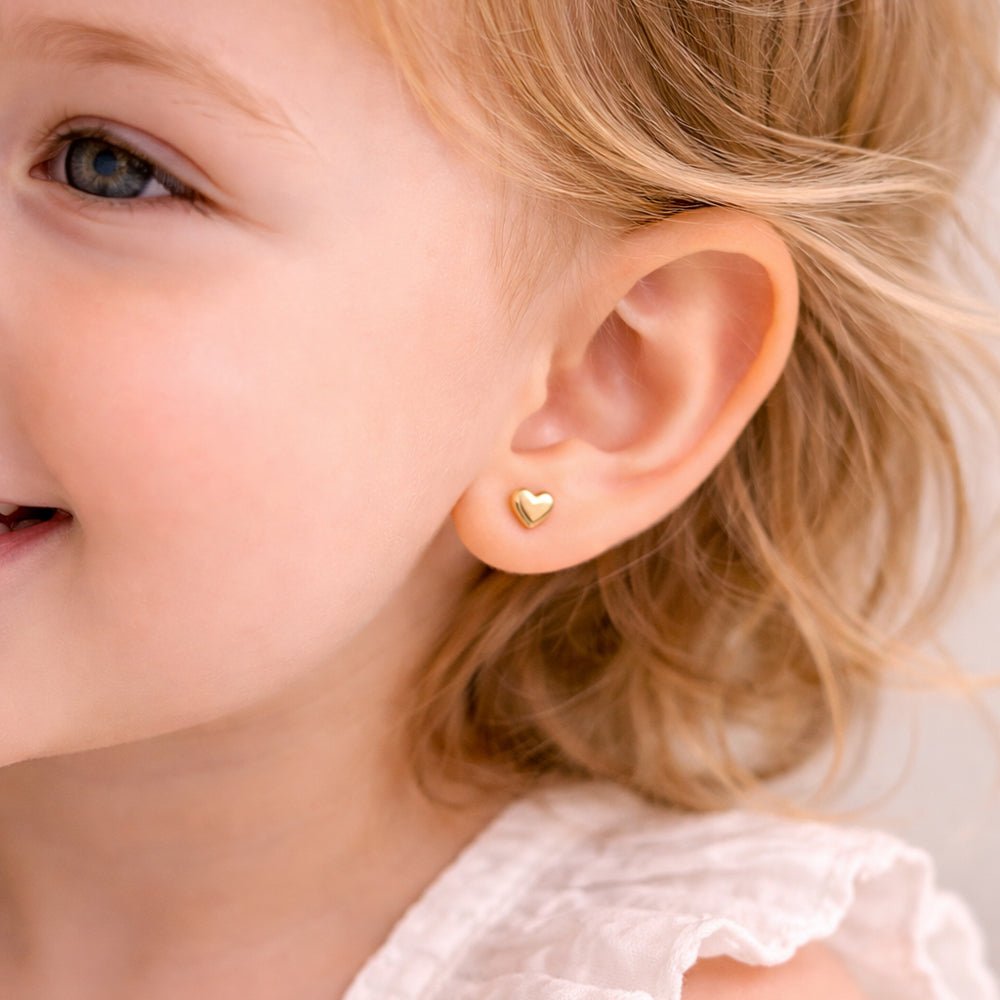 Children's Tiny Heart Stud Earrings - Glaxias