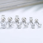 Classic Setting CZ Sterling Silver Girls' Stud Earrings - Glaxias