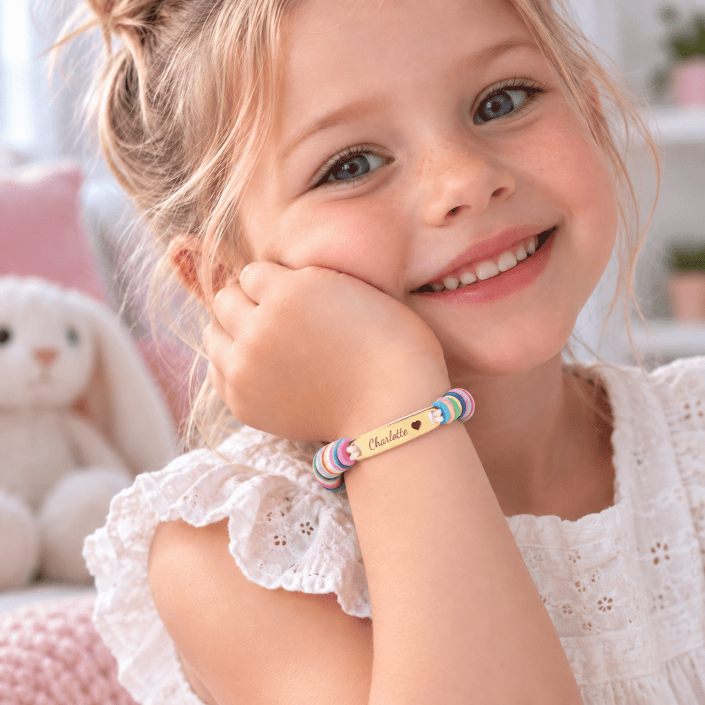Clay Beads Personalized Baby Girl Name Bracelet - Glaxias