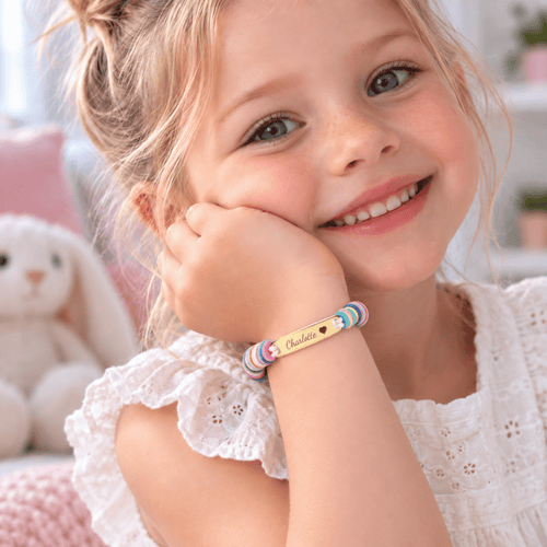 Clay Beads Personalized Baby Girl Name Bracelet - Glaxias