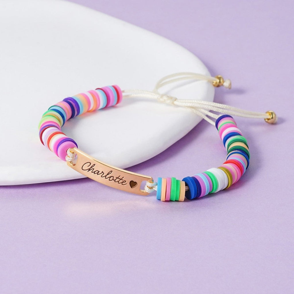 Clay Beads Personalized Baby Girl Name Bracelet - Glaxias