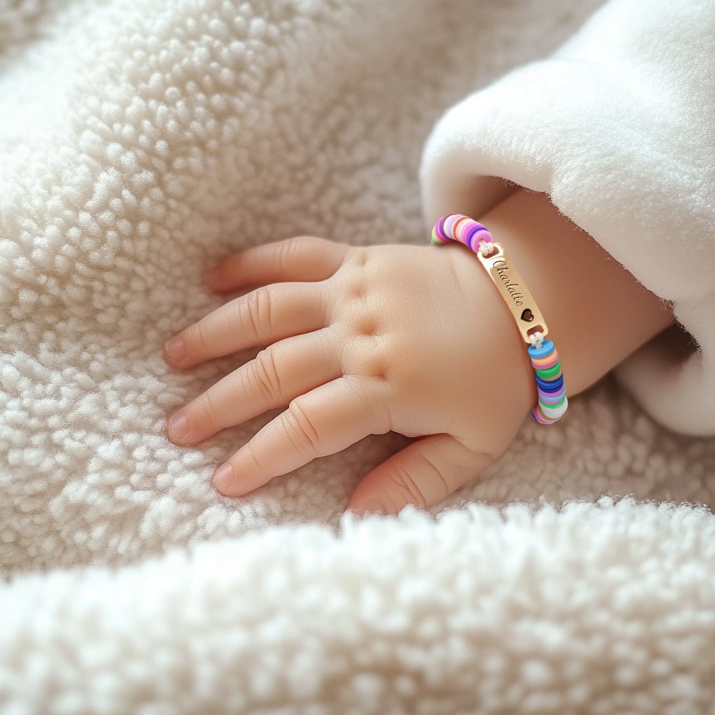 Clay Beads Personalized Baby Girl Name Bracelet - Glaxias
