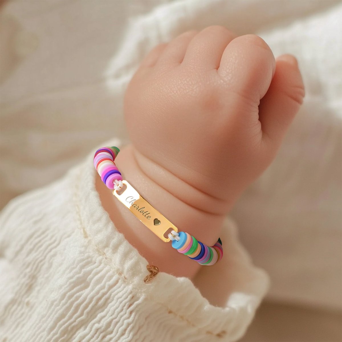 Clay Beads Personalized Baby Girl Name Bracelet - Glaxias