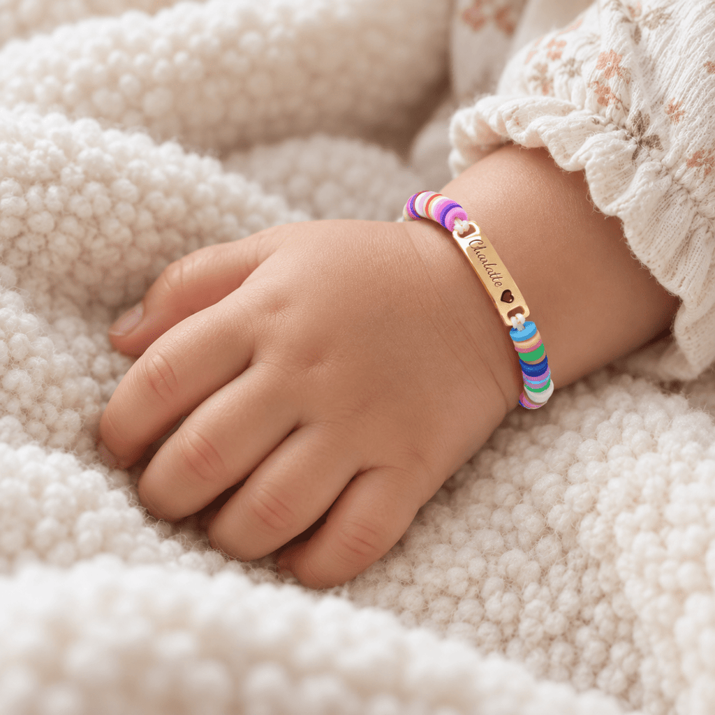 Clay Beads Personalized Baby Girl Name Bracelet - Glaxias