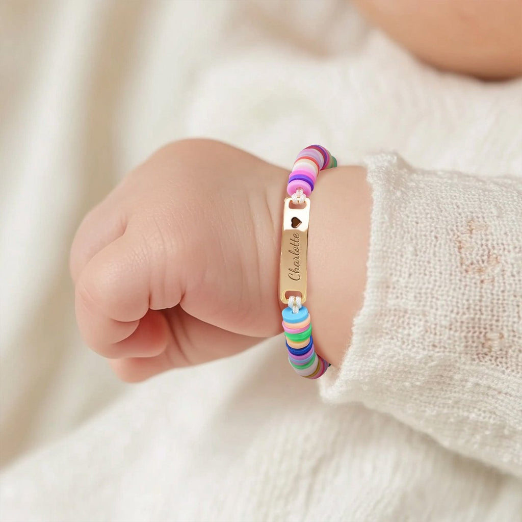 Clay Beads Personalized Baby Girl Name Bracelet - Glaxias