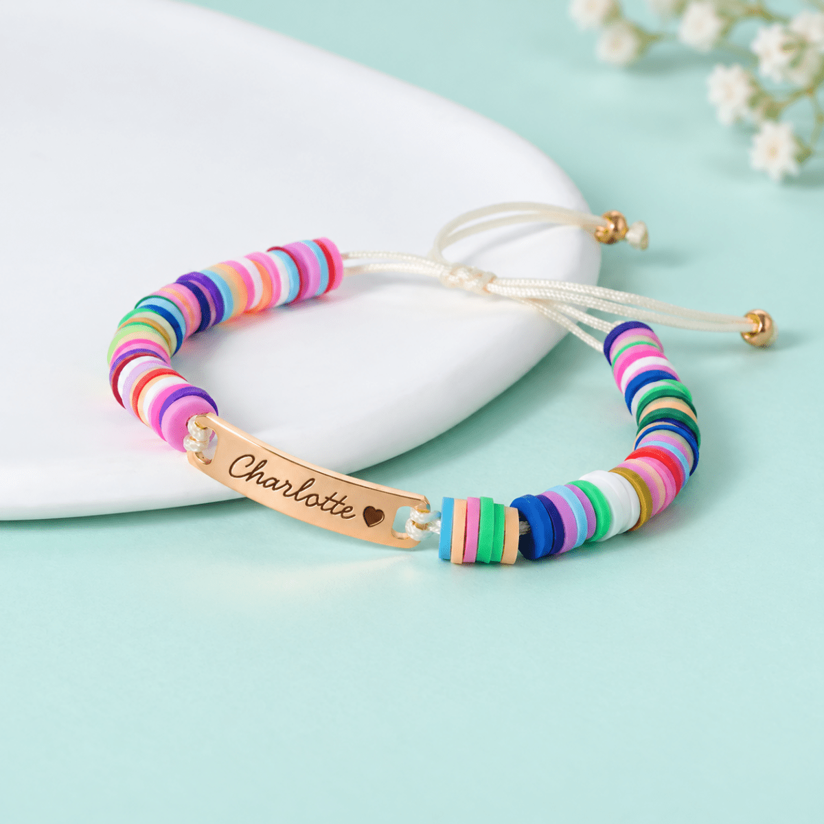 Clay Beads Personalized Baby Girl Name Bracelet - Glaxias
