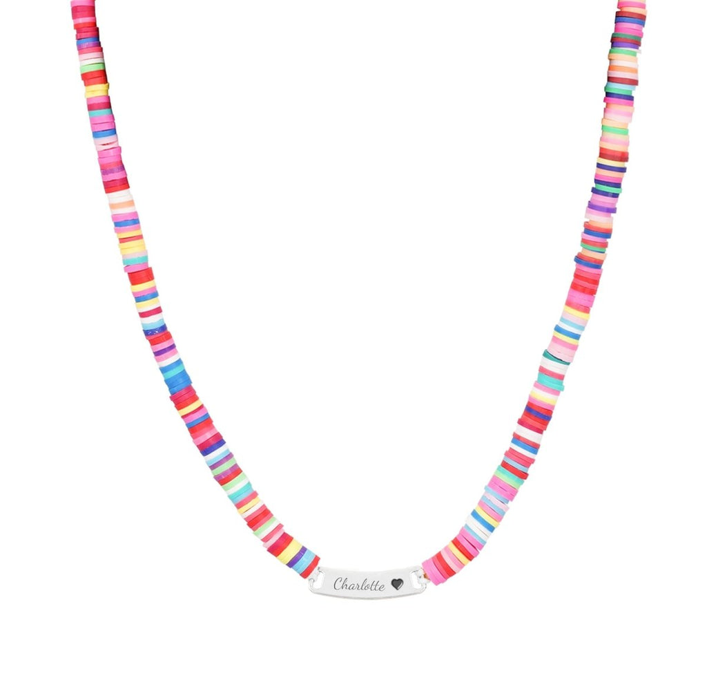 Clay Beads Personalized Baby Girl Name Necklace - Glaxias