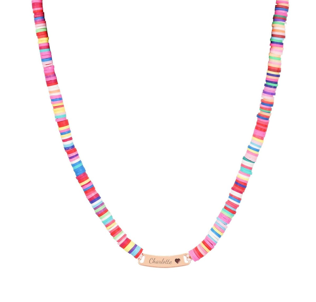 Clay Beads Personalized Baby Girl Name Necklace - Glaxias