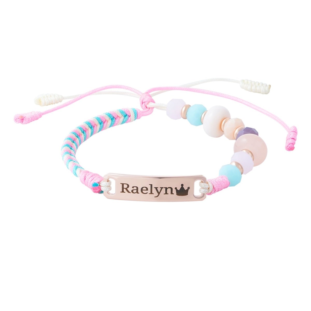 Colorful Hand-Woven Rope Personalized Girl's Name Bracelet - Glaxias