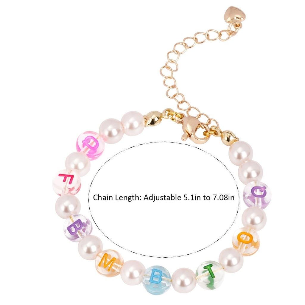 Colorful Letter Beads Personalized Name Pearl Bracelet - Glaxias