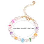 Colorful Letter Beads Personalized Name Pearl Bracelet - Glaxias