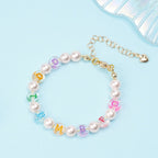 Colorful Letter Beads Personalized Name Pearl Bracelet - Glaxias