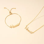 Crown Baby Name Bracelet and Necklace - Glaxias