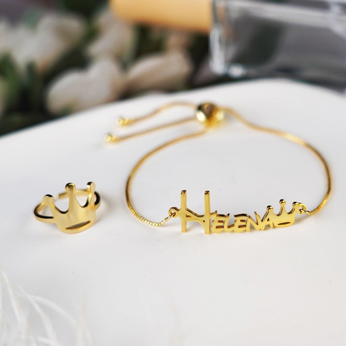 Crown Baby Name Jewelry Set - Glaxias