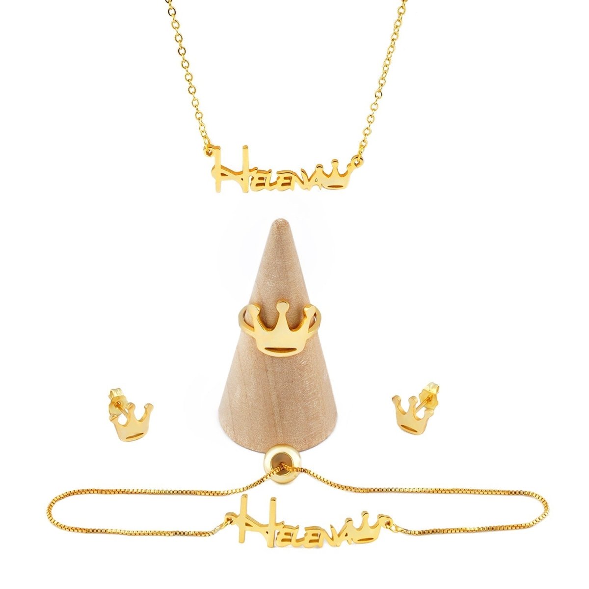 Crown Baby Name Jewelry Set - Glaxias