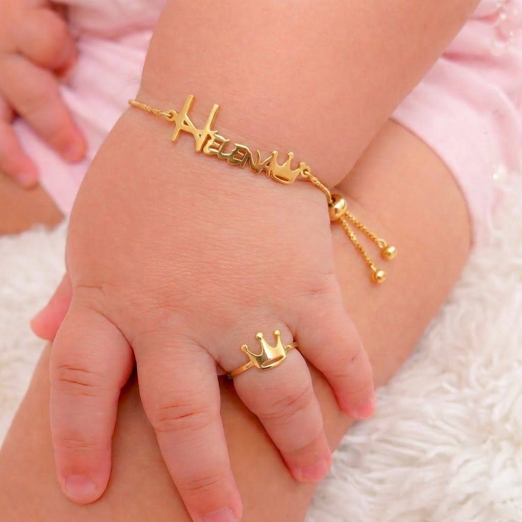 Crown Baby Name Jewelry Set - Glaxias