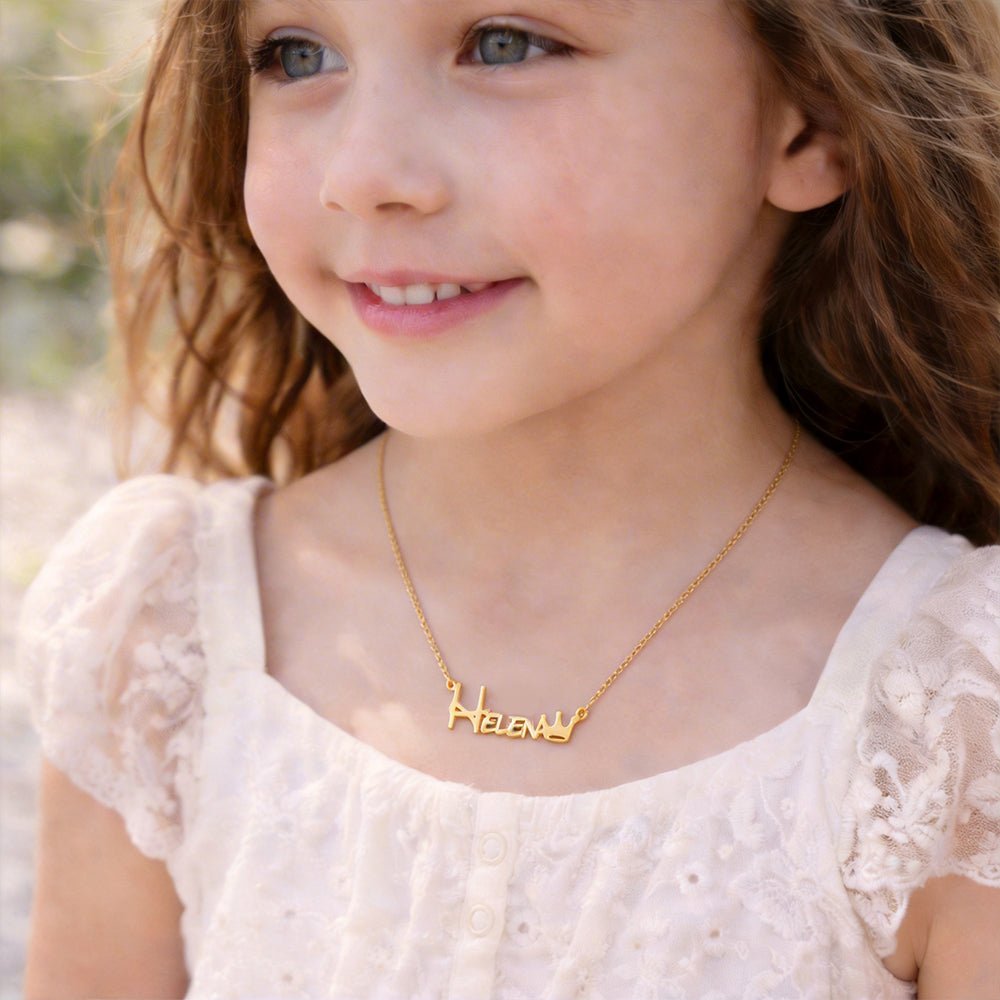 Crown Baby Name Jewelry Set - Glaxias