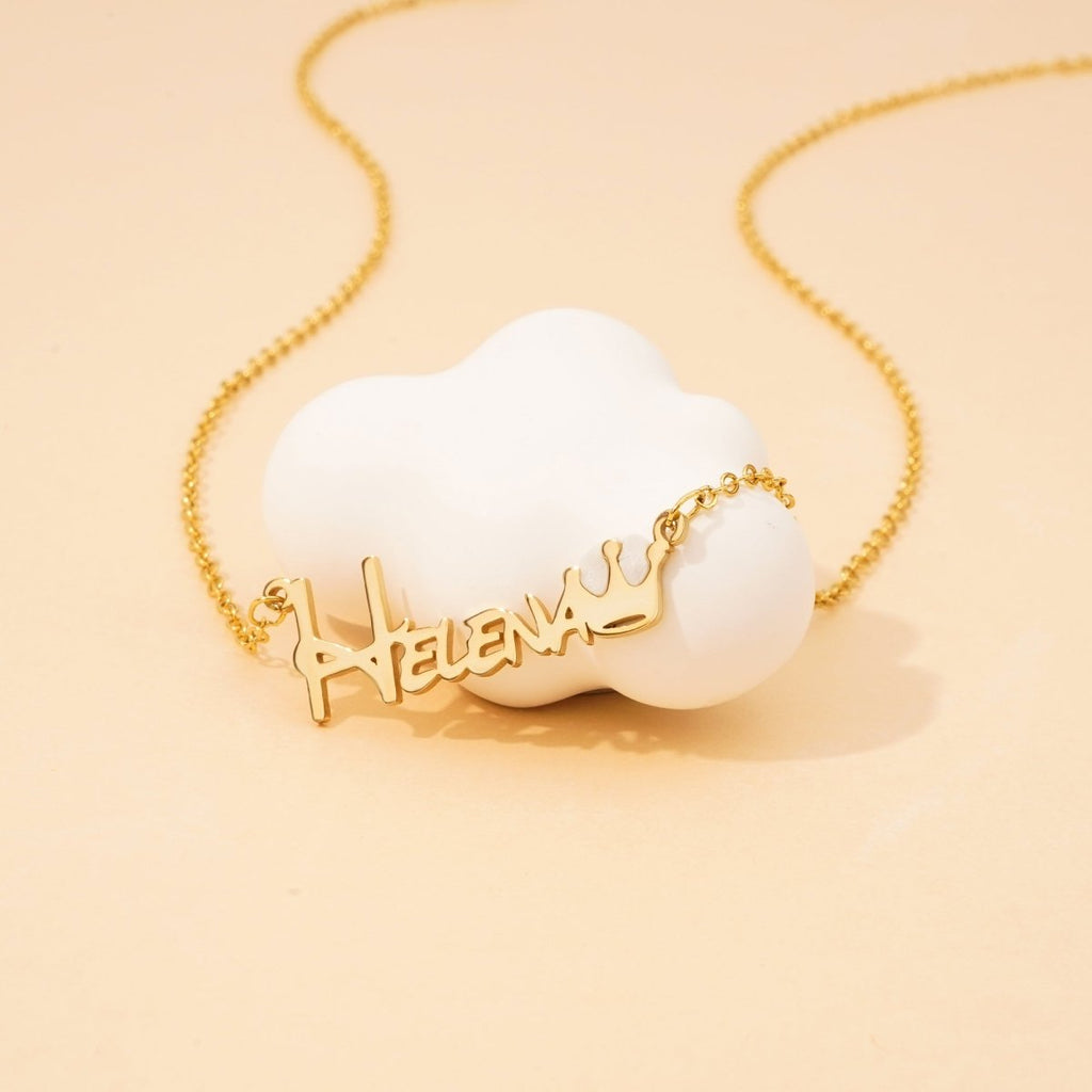 Crown Baby Name Necklace - Glaxias