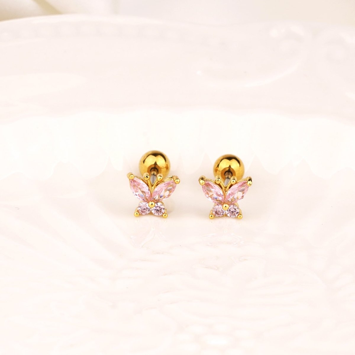 Crystal Butterfly Earrings - Glaxias