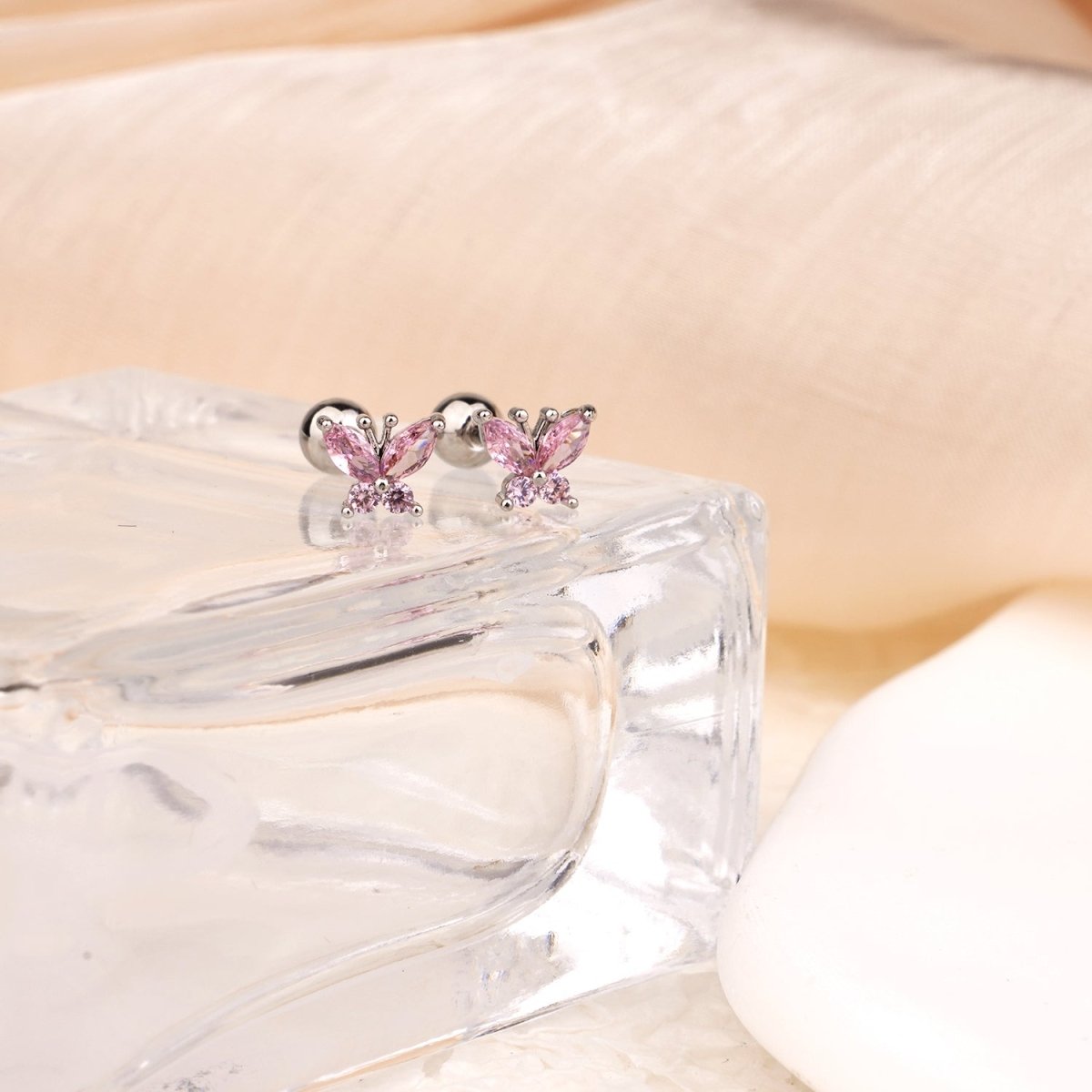Crystal Butterfly Earrings - Glaxias