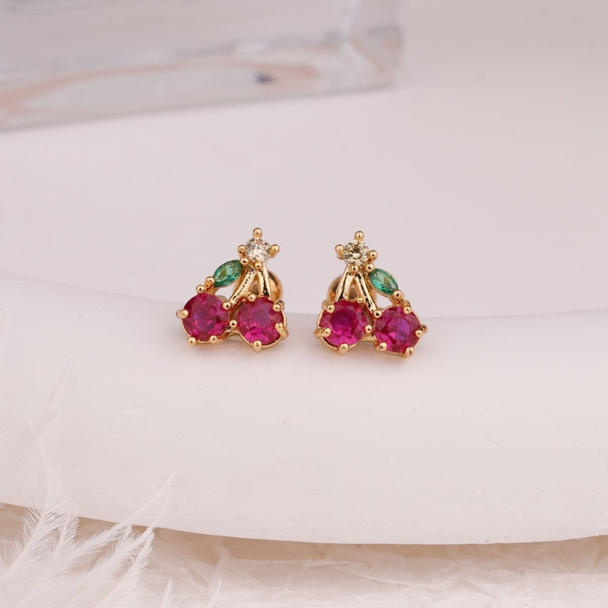 Crystal Cherry Earrings - Glaxias
