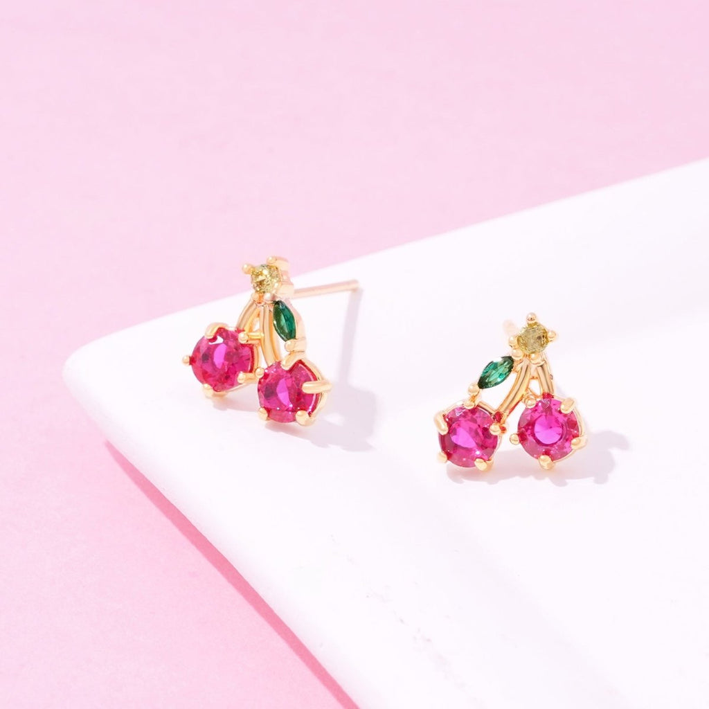 Crystal Cherry Earrings - Glaxias