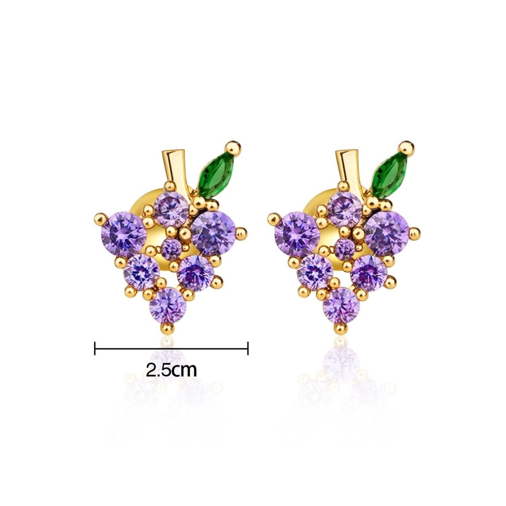 Crystal Grape Earrings - Glaxias