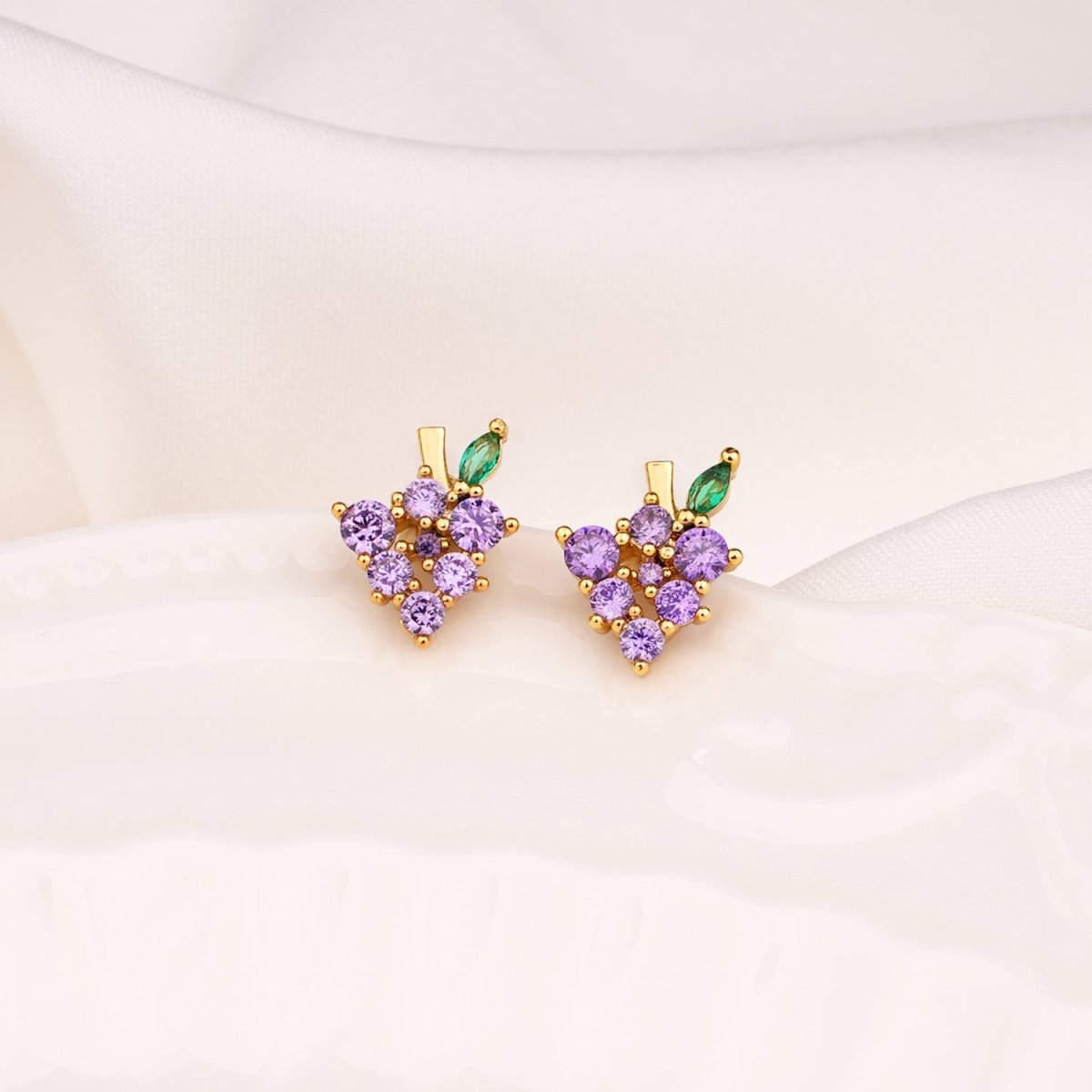 Crystal Grape Earrings - Glaxias
