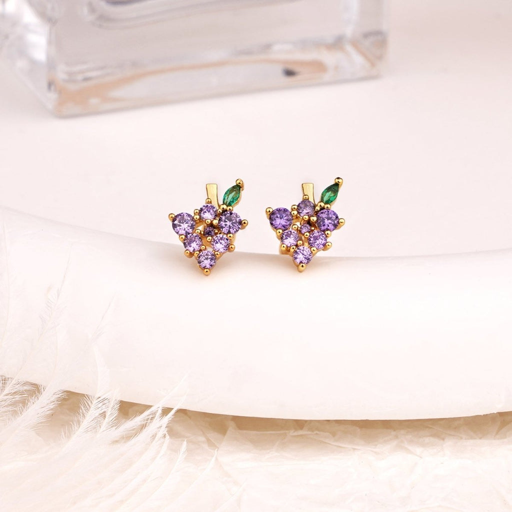 Crystal Grape Earrings - Glaxias