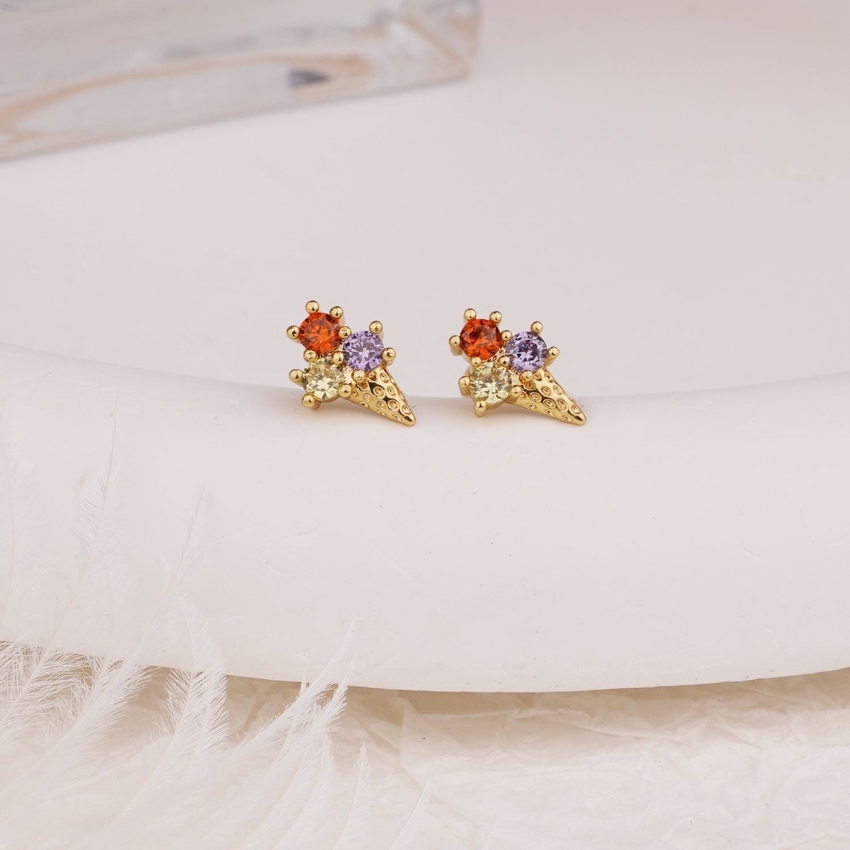 Crystal Ice Cream Earrings - Glaxias