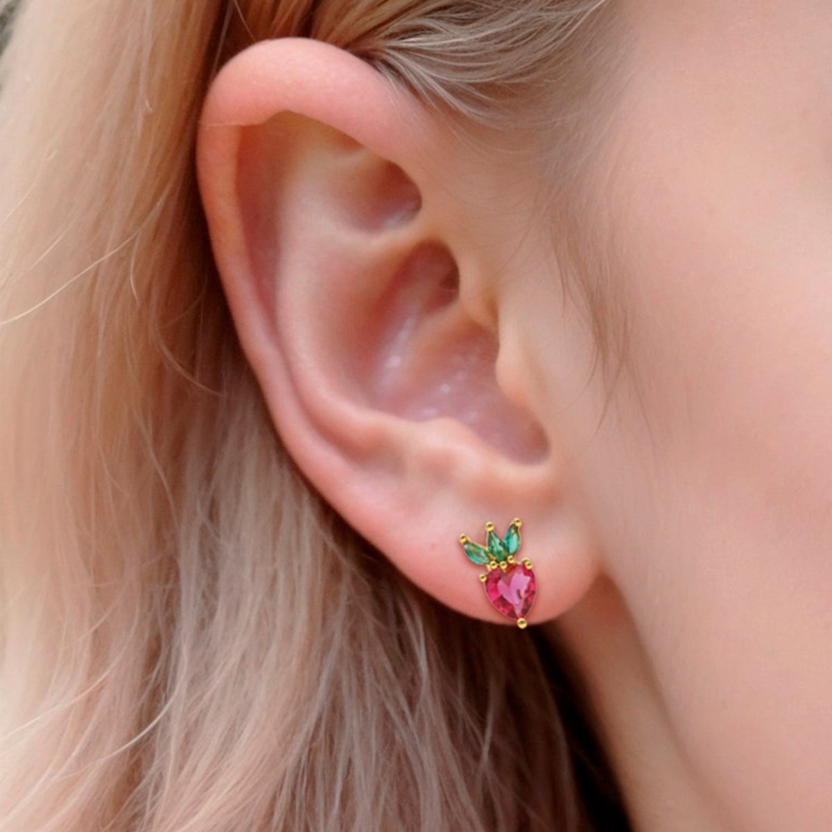 Crystal Strawberry Earrings - Glaxias