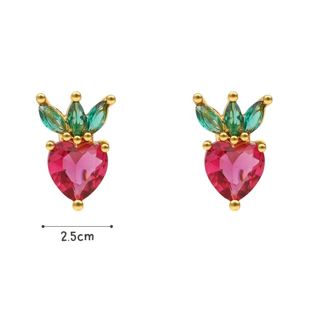 Crystal Strawberry Earrings - Glaxias