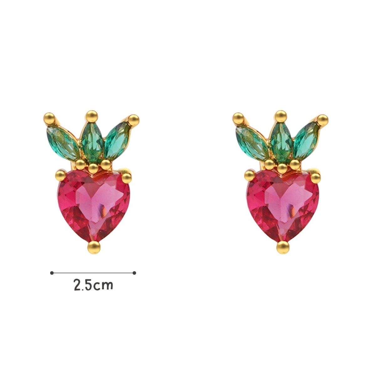 Crystal Strawberry Earrings - Glaxias