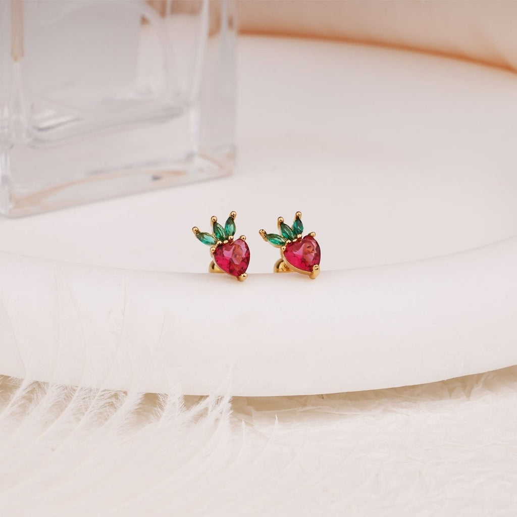 Crystal Strawberry Earrings - Glaxias